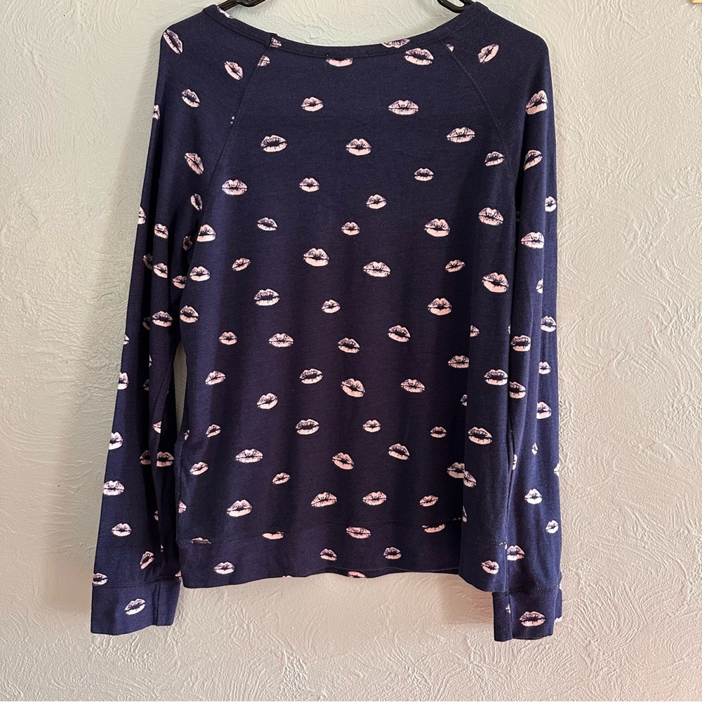 Joie Annora B Navy Lips Print Long Sleeve Top | Size Small | NWT - Picture 5 of 7